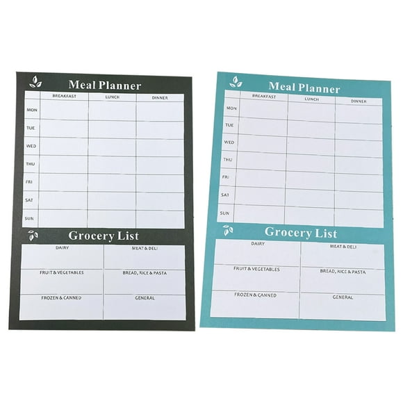 2Pcs Diet Tearable Notebook Meal Planner Household Weekly Calendar Diet Notebook