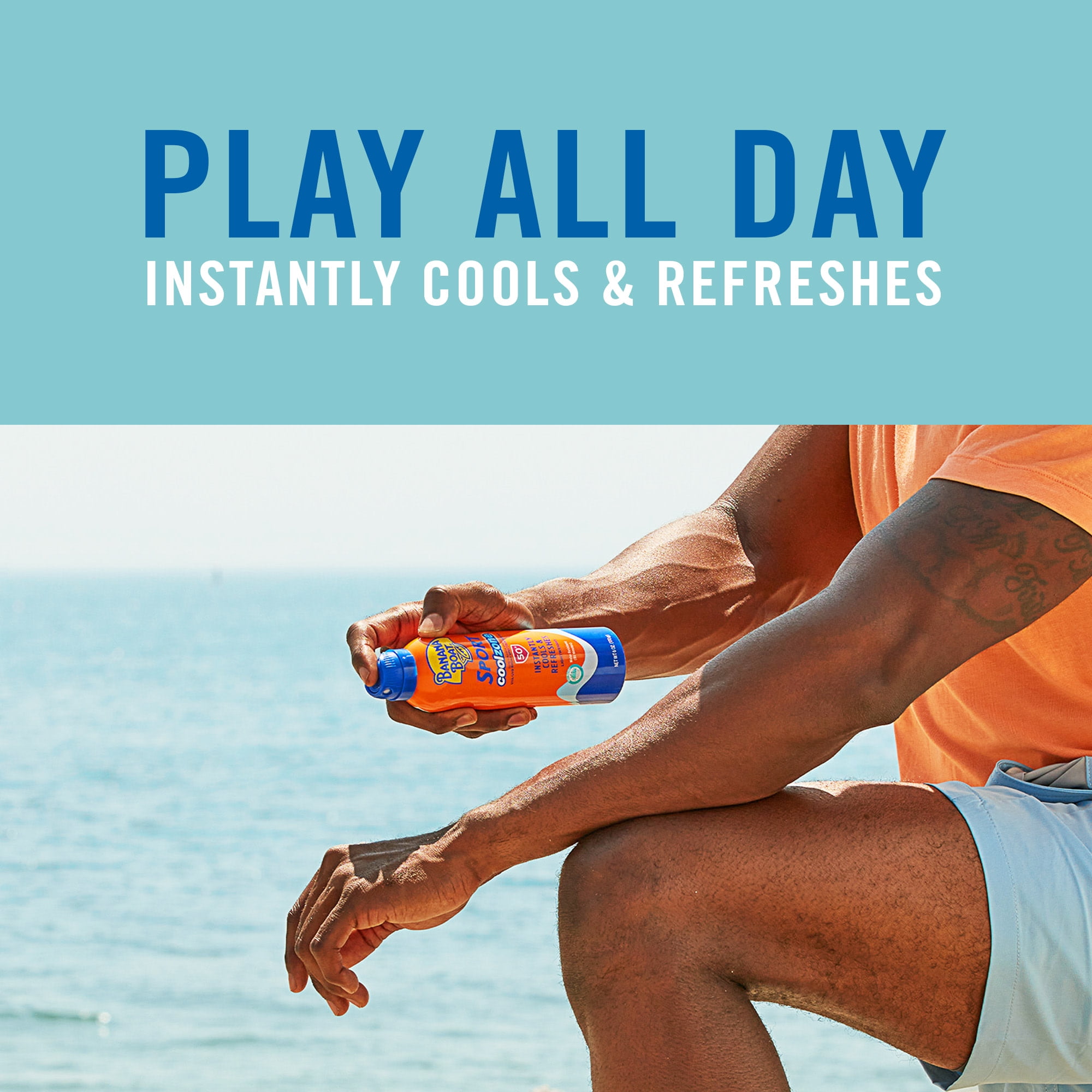 Banana Boat Sport Cool Zone 50 SPF Sunscreen Spray, 6oz, Instantly