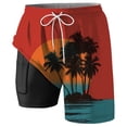 thumbnail image 5 of CHENge Men's Board Shorts Long Breathable Tropical Print Quick-Dry Spring Break Swim Trunks with Soft Mesh Lining Stretch Fabric Beach Shorts Bathing Suits, 5 of 5