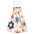 thumbnail image 7 of Yayeee Kitchen Hanging Hand Towels Set of 2 with Loop Bathroom Absorbent Tie Towel, Beige Retro Flower, 7 of 7