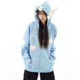 thumbnail image 2 of Sudadera con capucha holgada de ala japonesa Kawaii para mujer, cárdigan de manga larga con cremallera y Estrella, abrigo de gran tamaño Y2K, dulce y lindo, otoño, 2 of 3