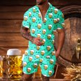 thumbnail image 1 of WILLBEST Traje Informal Corto para Hombre Oktoberfest de Verano A La Moda, con Solapa y Manga Corta, Transpirable, Cómodo y con Estampado de Taza., 1 of 5