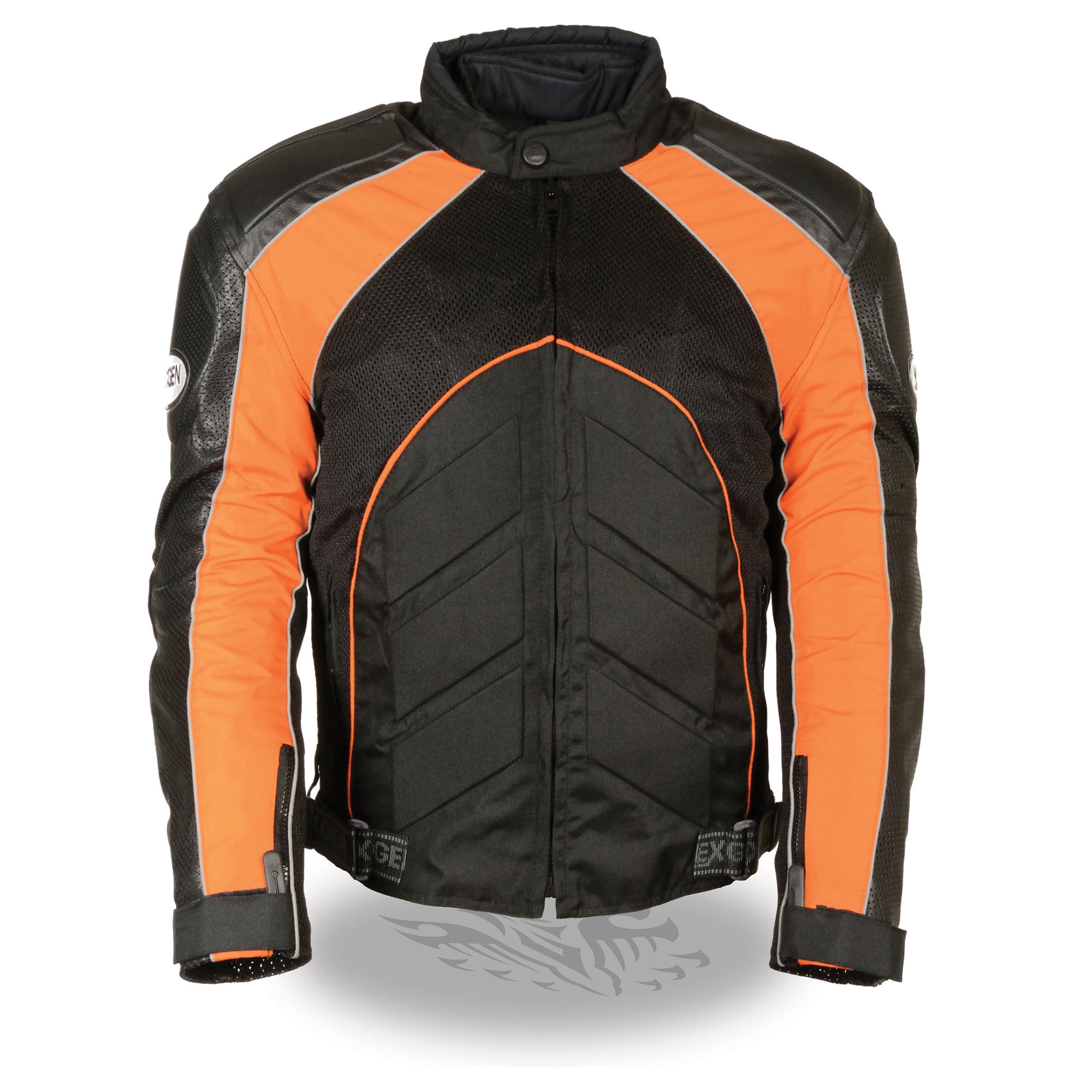 Mens Combo Leather / Textile / Mesh Racer Jacket - Walmart.com ...