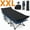 Blue Cot+Black Pad, variant on ZENPETIO 28" XL Outdoor Folding Camping Cot for Adults Max Load 500lbs Porable Sleeping Bed w/ Mattress and Carry Bag for Camping Office Nap Travel Gray Cot Gray Pad