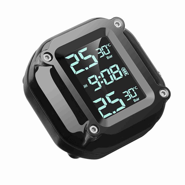 De monitoreo de presio de neumática inalámbricos de motocicleta tpms carga usb tpms para motocicleta con 2 sensores externos lcd visualización digital de dos ruedas