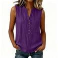 thumbnail image 5 of Womens Summer Tops V Neck Sleeveless Button Down Shirts Casual Loose Comfy Trendy Beach Vacation Tank Tops Sizes,S-2XL, 5 of 9