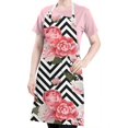 thumbnail image 5 of Pioneer Flower Floral Print Pattern Apron-Garden Aprons for Women with Pockets-Cotton Linen Waterproof Kitchen Cooking Gardening Aprons Adjustable for Kitchen,Cooking,BBQ and Salon 33x27 Inch, 5 of 7