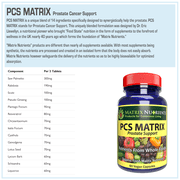 PCS MATRIX - Lower PSA Levels for Healthy Prostate - 100% Natural Ingredients: Saw Palmetto, Rabdosia, Scute, Plantago Focium, Chrysantaomum, Ganoderma, Lotus Seed - Vegan Capsules (60ct)