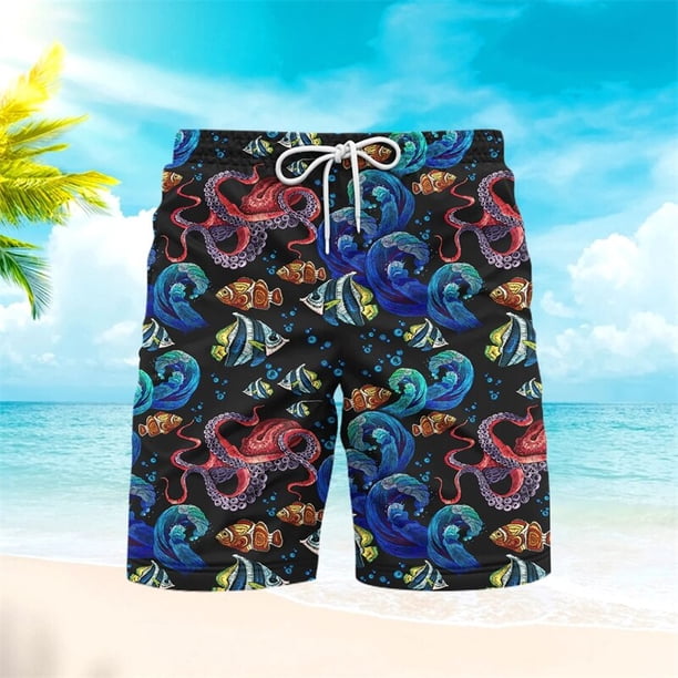 Pantalones cortos de playa con estampado 3D para hombre, ropa informal de animales, tiburón, ballena, Mar submarino, Harajuku, para correr Fivean unisex