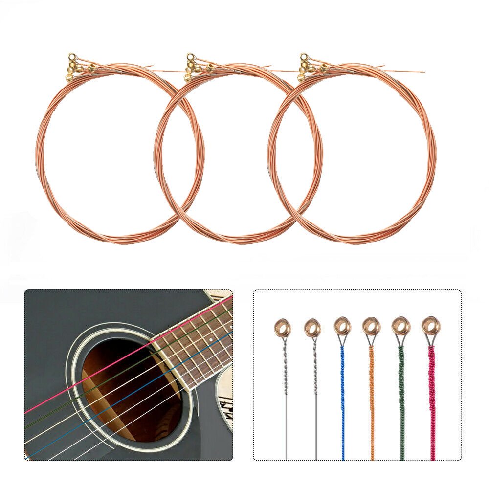 3 Set of Guitar Strings Replacement Steel String for Acoustic Guitar