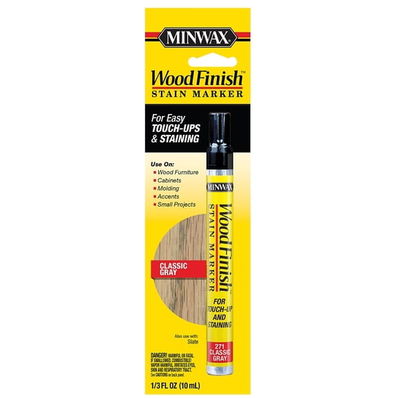 Minwax 0.33 oz Wood Stains Semi-Transparent Touch-Up & Stain Marker, Classic Gray - Pack of 6