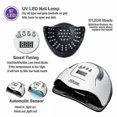 thumbnail image 4 of 280w Uv Led Nail Lamp 57 Led 4 Timer Nail Dryer With Motion Sensing Memory Function Removable For All Nail Gel Light Home Salon Guanguan, 4 of 5