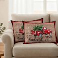 thumbnail image 2 of Christmas Red Truck Pillow Covers 2 Pack Winter Tree Snowflake Red Plaid Board Pillowcase Waterproof Outdoor Throw Pillow Cover for Patio Balcony Rectangular Cushion 20”x12”, 2 of 9