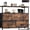 Rustic Brown Wood Grain Print 5 Drawers, variant on White Dresser for Bedroom with 5 Fabric Drawers, Entertainment Center with Open Shelf and Power Outlet for 45 inch TV, Dresser TV Stand with Storage for Closet, Hallway, College Dorm