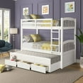 thumbnail image 6 of Harper & Bright Designs Twin Over Twin Bunk Bed with Trundle and Storage Drawers, Solid Wood Bunk Beds for Bedroom Furniture, 6 of 11