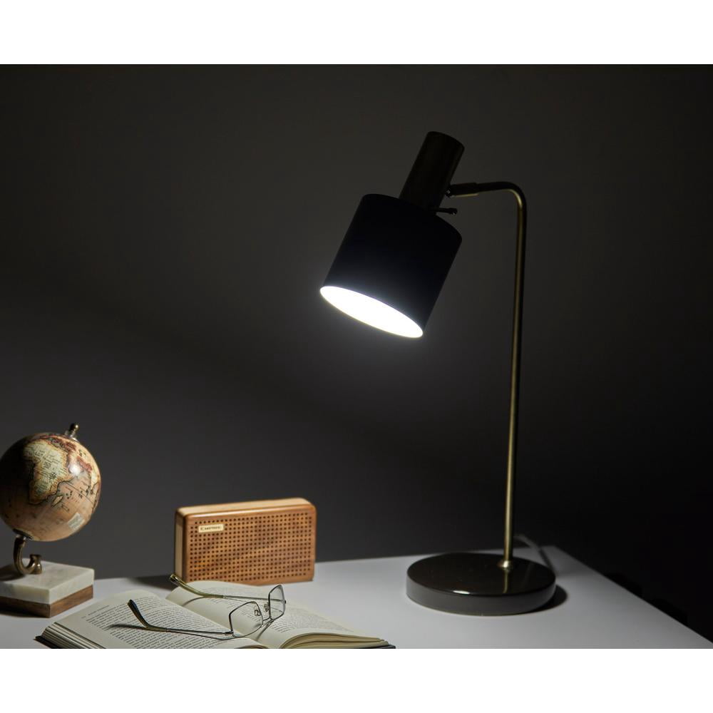 Adesso Emmett Desk Lamp, Antique Brass and Black