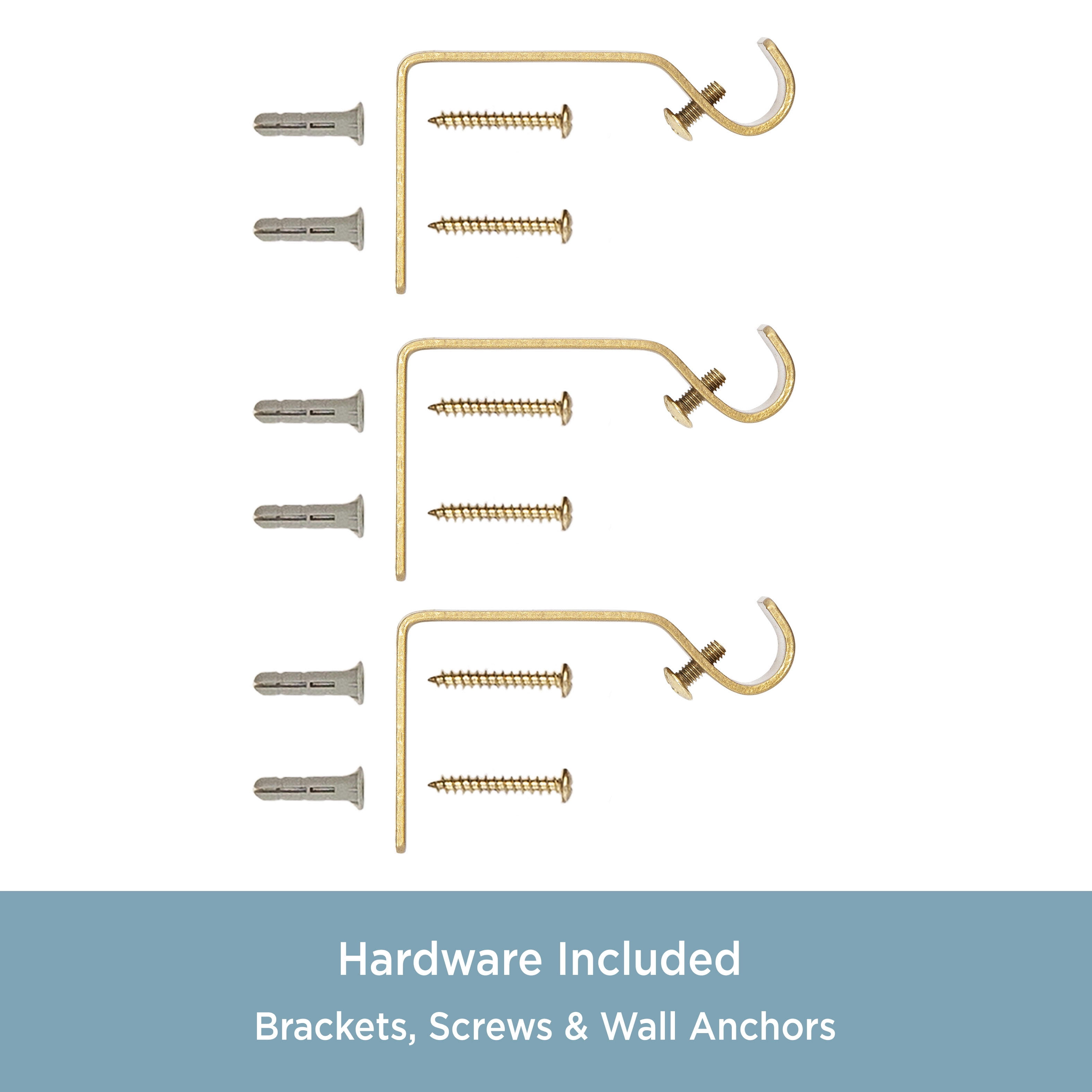 Kenney River 48-86" Petite Café Adjustable Curtain Rod, 1/2" Dia., Burnished Brass