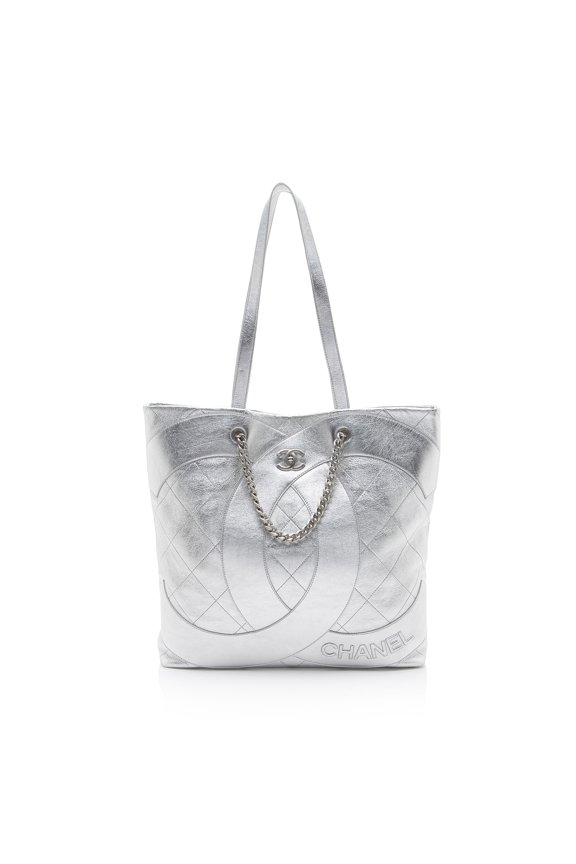 Pre-Owned Chanel Metallic Lambskin Club Monaco Large Shopping Tote