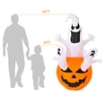 thumbnail image 5 of Topbuy 6ft Halloween Inflatables Ghost Pumpkin-Halloween Blow Up Yard Decorations w/Build-in LED Light, 5 of 7
