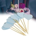 thumbnail image 3 of Advancent 30 Uds. De palillos de cóctel de frutas con cuentas de corazón de bambú, decoraciones para palillos de dientes Decoración del hogar Papel y azul claro, 3 of 5