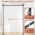 thumbnail image 3 of SUNALLY Room Dividers Curtain Rod No Drilling, 4-10ft(H) 28-70inch(W) Adjustable Room Separator for Space Partition, Heavy Duty Floor to Ceiling Tension Rod, Black, 3 of 7