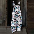 thumbnail image 6 of EANJE Halloween Dressy Jumpsuits for Women Gothic Skull Floral Graphic Women Overall Sleeveless Wide Leg Jumpsuit Loose Straps Rompers Relaxed Bib Overalls Winter Clothing Blue XL, 6 of 6