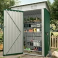 thumbnail image 1 of Yiwa Abri de Rangement Extérieur en Métal Robuste 5 X 3 Pi Offrant une Structure en Acier Peu Encombrante et Résistante aux Intempéries avec une Porte Simple Verrouillable et un Toit en Pente, Idéal pour Organiser les Outils dans Votre Cour Arrière, 1 of 7