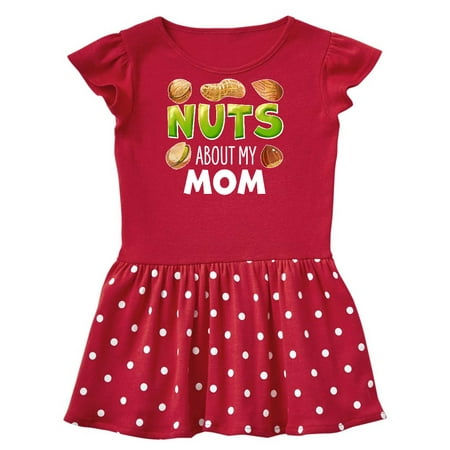 

Inktastic Nuts About My Mom Peanut Almond Pistachio Gift Toddler Girl Dress