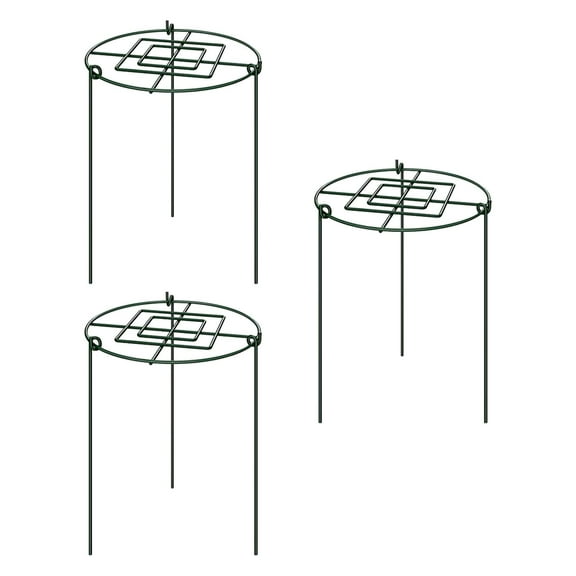 koolsoo 3Pcs Peony Cages and Supports Garden Plant Support Stakes Grow through Hoops for Lupin Indoor Outdoor Plants Roses Vegetables 30x45cm