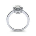 thumbnail image 3 of SuperJeweler 1 Carat Pear Shape Moissanite and Diamond Double Halo Ring In Sterling Silver For Women, 3 of 6