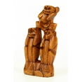 thumbnail image 3 of Wooden Hand Carved 3 Standing Monkeys See, Hear, Speak No Evil Figurines Handmade Art Statue Rustic Sculpture Home Decor Accent Handcrafted, 3 of 4