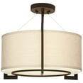 thumbnail image 5 of Possini Euro Design Stinson Modern Ceiling Light Semi Flush Mount Fixture 17 1/4" Wide Bronze 3-Light Linen Drum Shade for Bedroom Kitchen Living Room, 5 of 7