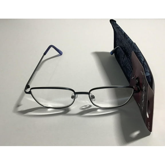 Simply Specs Reading Glasses W/ Case Blue Wire Rim  3.25
