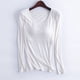 thumbnail image 1 of Neewe Women's Plain Relaxed Pajamas with Built-in Padded Bra Loose Casual Soft Long Sleeve Crew Neck T-Shirt, 1 of 6