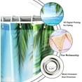 thumbnail image 5 of Beach Shower Curtain, Summer Seaside Scene Ocean Island Tropical Palm Leaf Printed Weighted Bottom Bathroom Curtain Waterproof Fabric Machine Washable with Hooks,72" Wx72 L, 5 of 6