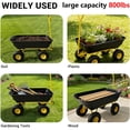 thumbnail image 5 of Garden Dump Cart, 600 LBS Heavy Duty Utility Wagon for Soil, with Quick Release & 10" Flat-Free All-Terrain Wheels, 5 of 6