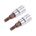 thumbnail image 5 of Uxcell 1/4" Drive x T20 Torx Bit Socket, S2 Steel Bits, CR-V Sockets 38mm Length (For Hand Use Only) 2 Pack, 5 of 5