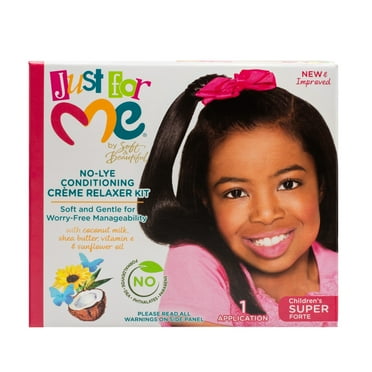 Just for Me Children's Super No-Lye Conditioning Creme Relaxer Kit 11 pc Box