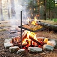 thumbnail image 2 of Swivel Campfire Grill Grate,Fire Pit Grill Grate 16.7" x 12.6" Heavy Duty Stainless Steel Grate,Campfire Grill Grate,Over Fire Camp Grill with Carrying Bag For Outdoor Barbecue Camping and Cooking, 2 of 7