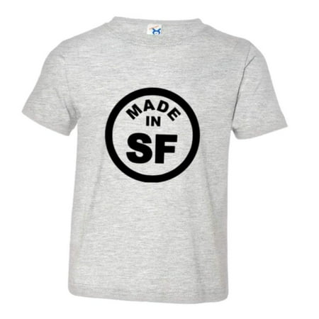 

PleaseMeTees™ Toddler From Born Made In San Francisco CA Logo Label Tee