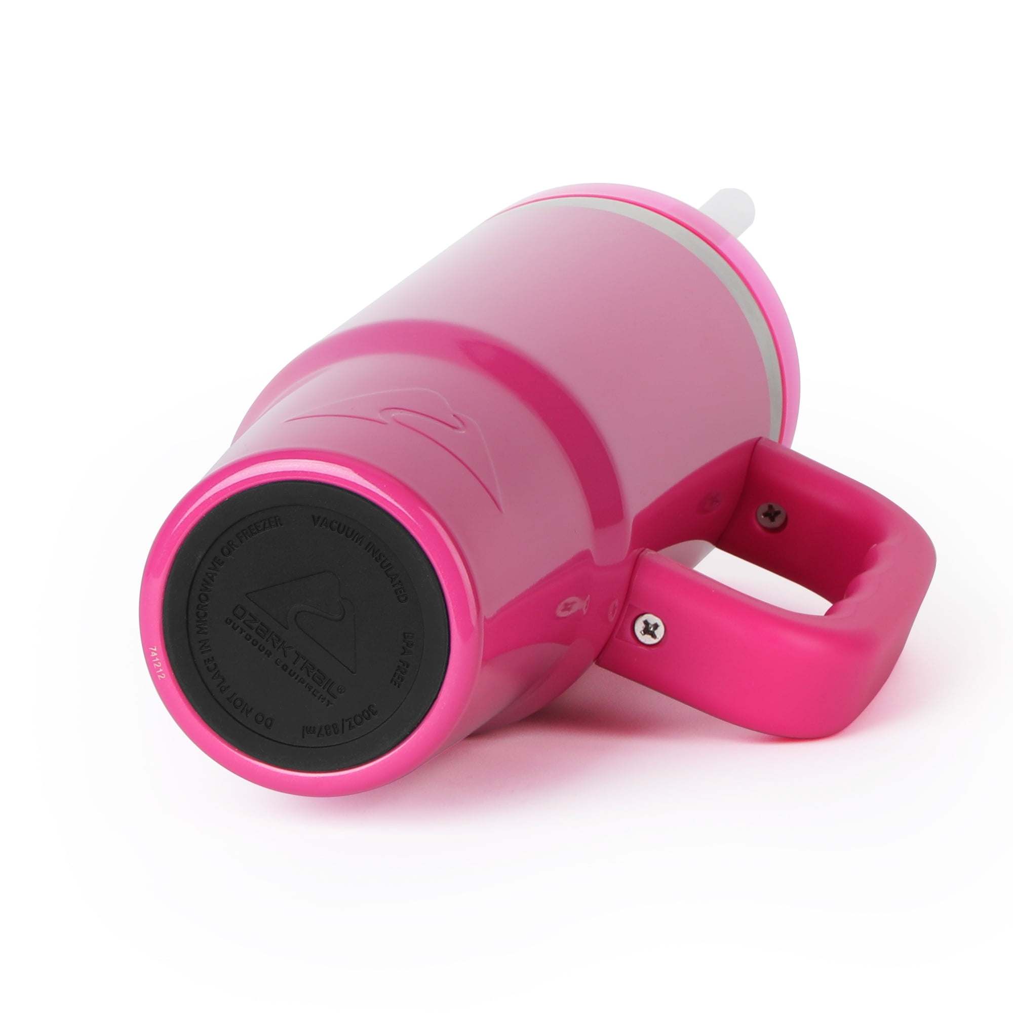 Ozark Trail 30oz Insulated Stainless Steel Tumbler with Handle,SHIMMER FUSCHIA BURST