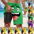 thumbnail image 2 of YUEHUA Mens Swim Trunks Board Shorts Funny Cartoon Face Print Swimming Trunks Quick Dry Beach Shorts Summer Casual Short, 2 of 5