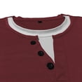thumbnail image 6 of Men Tshirt Short Sleeve Crewneck Henley Shirt Loose Fit Red Tshirt with Button Work Shirts for Men, 6 of 7