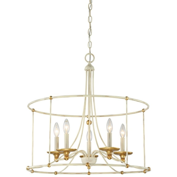 Minka Lavery - Westchester County - Chandelier 5 Light Farm House White/Gilded