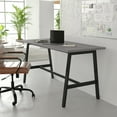thumbnail image 4 of Flash Furniture Commercial 60x24 Conference Table with 1" Thick Double Sided Laminate Table Top with PVC Edging and Heavy Duty A-Frame Steel Base, Gray Oak, 4 of 12
