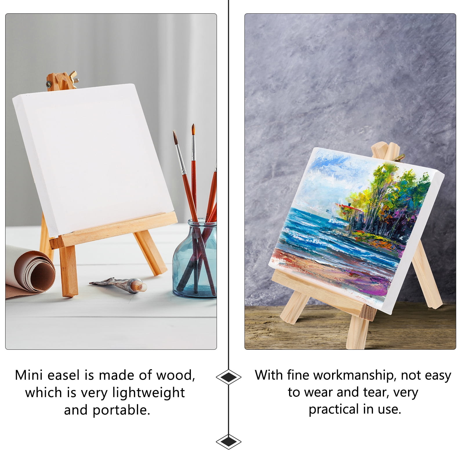 Canvas Painting Easel Blank Boards Art Artist Small Mini Cotton Set Oil Canvases Kit Tabletop Panels A Frame Paint, Size: 25x24.5x3.3CM