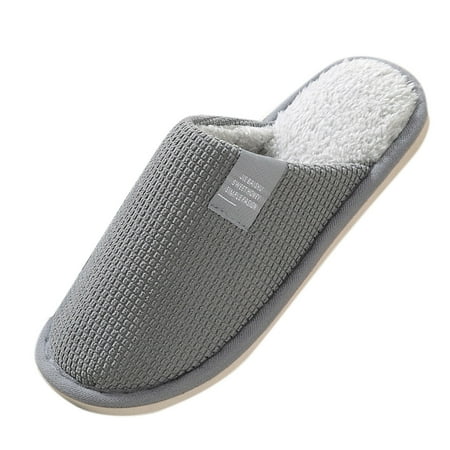 

Follure Men s Fashion Casual Shoes Couples Women Men Shoes Slip-On Furry Flat Home Keep Warm Slippers Shoes Women Slippers Gray 42-43