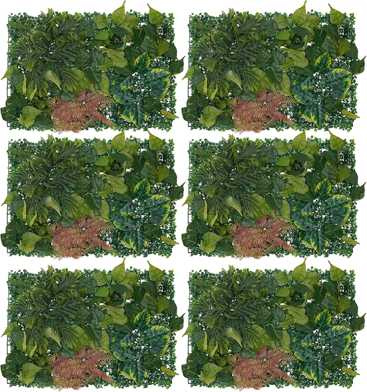 TFCFL 6pcs Artificial Greenery Panels Fence Foliage Panels Wall Hedge