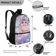 thumbnail image 4 of Yuyamidu Teacup Cat Backpack for Girls 6-8, Kawaii Kids School Backpack with Lunch Box, Pencil Case, Water Bottle Pouch & Keychain, Lightweight Multi-Pocket 5-Piece Bookbag Set for 1st-3rd Grade, 4 of 7