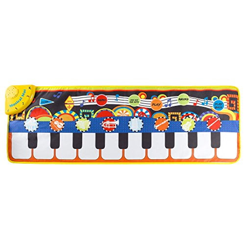 Tapis de Piano pour Enfants, Tapis de Clavier avec Touches Musicales, Sons d'Instruments, Enregistrement, Lecture, Modes Démo pour Tout-Petits, Garçons et Filles par Hey! Play!